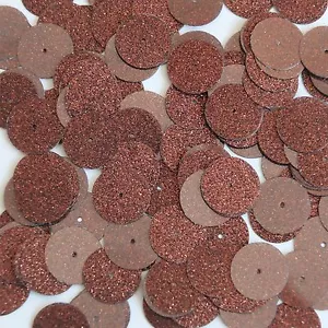 Lentelleras redondas de 15 mm marrón chocolate brillo metálico brillante textura - Imagen 1 de 2