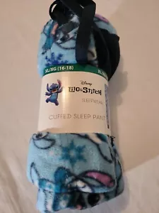 Disney Women's and Women's Cuffed Pajama Pants Lilo & Stitch XL (16-18) NEW - Picture 1 of 3