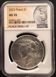 2023 P Peace Silver Dollar $1 Uncirculated Coin NGC MS70 - Picture 1 of 2