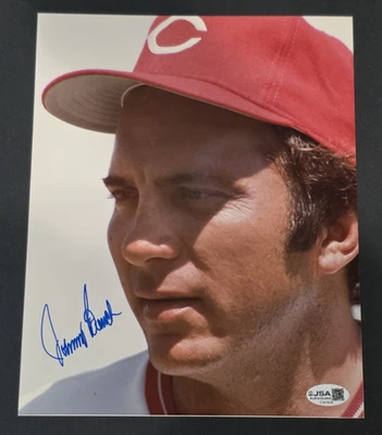 JOHNNY BENCH Signed 8x10 Photo-HALL OF FAME-CINCINNATI REDS-JSA - Image 1 of 4