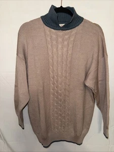 Vintage Sisley Made In Italy Wool Knit Sweater Men’s Size S, Beige- Vintage - Picture 1 of 4