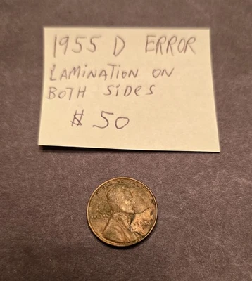 1955 D  ERROR Lincoln Wheat Penny - Image 1 of 2