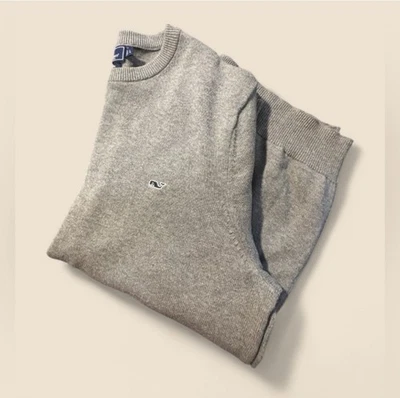 Vineyard Vines Gray Crewneck Sweater Cotton Cashmere Blend Size L - Image 1 of 4