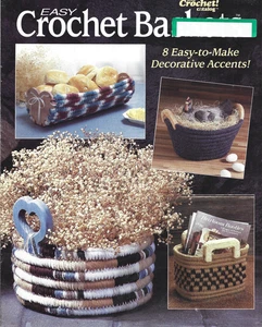 Easy Crochet Baskets Pattern Booklet-8 Easy To Make Decorative Accent Pieces - Picture 1 of 2