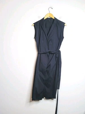 Vestido envolvente Theory Julissa popelina elástica azul marino 6 Foto 1 de 4
