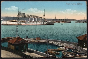Australian Colour Postcard. "Farm Cove, Sydney". Unposted. Battleship? - Picture 1 of 2