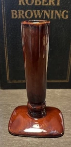 VTG Single Hall Model # 1936 Brown Glaze Candle Holder 5 1/4’’ Tall - Picture 1 of 9