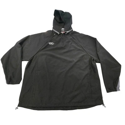 Rawlings Pullover Dugout Anorak Jacket Black Hooded  Mens XL Triple Threat - Image 1 of 4