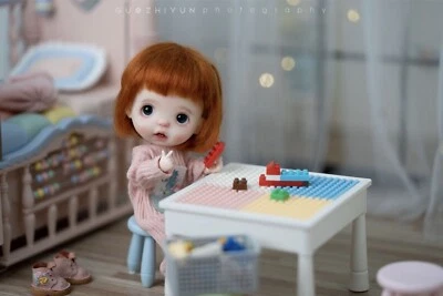 1: 12 Casa delle Bambole Giocattolo Tavolo Luce Colorato Tavolo + Lego Confez... - Immagine 1 di 4