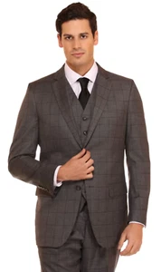 Vitali M2735 3 Pieces Vested Suit Charcoal - Picture 1 of 13