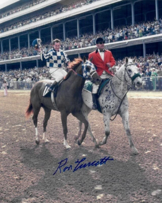 Secretariat - Foto 8X10 firmada por Ron Turcotte original 1973 Kentucky Derby + certificado de autenticidad Foto 1 de 2
