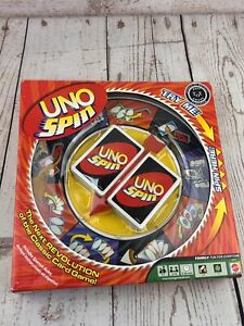 UNO Spin Next Revolution Board Game 2005 Mattel Complete Party Card Game Used