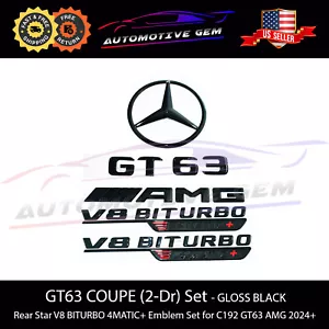 2024+ GT63 AMG COUPE V8 BITURBO 4MATIC+ Star Emblem BLACK Combo Mercedes C192 - Foto 1 di 1