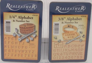 Realeather Crafts Alphabet and Number Leather Stamp Set 3/8" or 1/4" Your Choice - Picture 1 of 8