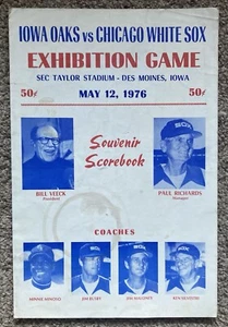 1976 Chicago White Sox vs. Iowa Oaks Ausstellungsspiel Souvenir Scorebook VINTAGE - Bild 1 von 3