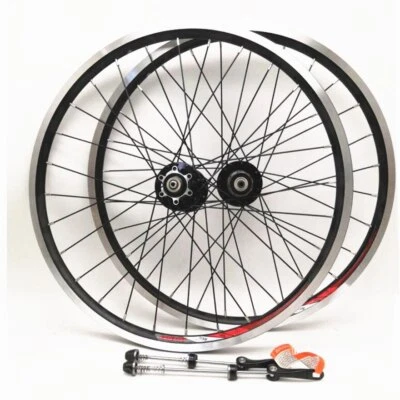20Inch 406 Folding Bike Wheels Sealed Bearing Hub V Brake Wheel Set 451 100/130 - Image 1 of 4