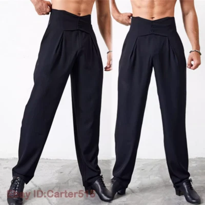 Men's Dance Pants Straight Trousers Latin Salsa Modern Rumba Tango Ballroom - Image 1 of 4