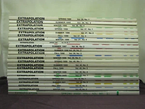 22 issues Extrapolation science fiction academic journal Spring 1988 to 2002 - Picture 1 of 12