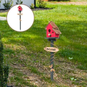 Bird House Stake Outdoor Garden Bird House with Pole Park Decorative Bird House - Picture 1 of 12
