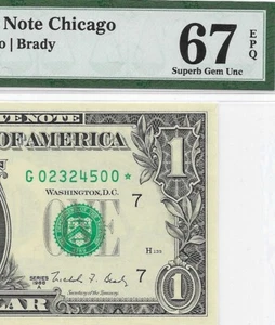 1988A $1 CHICAGO * STAR * ⭐️ FRN PMG SUPERB GEM Uncirculated 67 EPQ Banknote - Picture 1 of 3