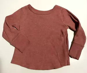 Toddler Girl's Rust Pink Long Sleeve Thermal T-Shirt Size 2T used Garanimals - Picture 1 of 5