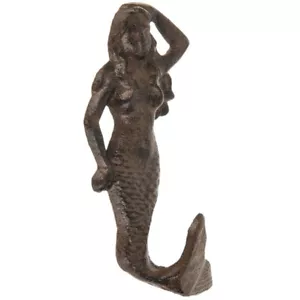 Metal Wall Mount Mermaid Towel Hook Purse/Coat/Key Ring Holder Beach Home Decor - Picture 1 of 6