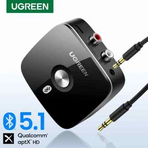 Ugreen 3.5mm RCA Bluetooth 5.1 Receiver Adapter aptX LL Wireless Music TV Car - Picture 1 of 17