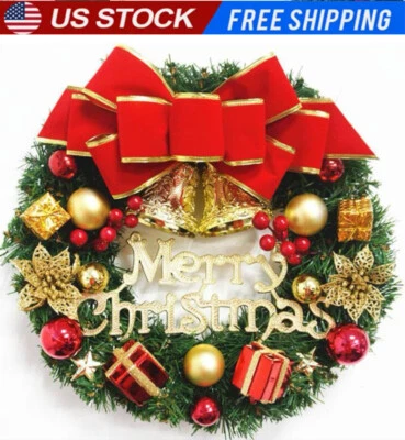 Guirnalda de Navidad para puerta de entrada decoración del hogar guirnalda artificial de puerta de Navidad Foto 1 de 4