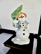Goebel ; Weihnachten Weihnacht Schneemann auf Hawaii mit Palmenblatt 14 cm