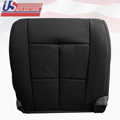 2007 to 2012 Lincoln Navigator DRIVER Lower Leather Seat Cover Black Perforated - Image 1 of 4