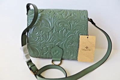 Patricia Nash NWT ILINA CROSSBODY BAG Tooled Sage  MSRP $229 - Image 1 of 4