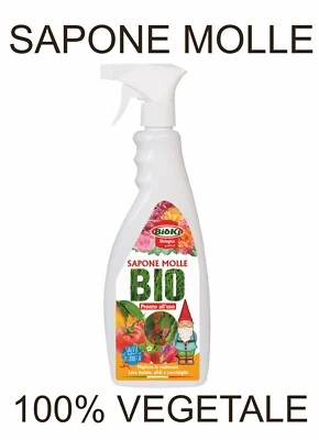 BIOKI sapone molle pronto all'uso per afidi, cocciniglie, lava melata fumaggine, 650