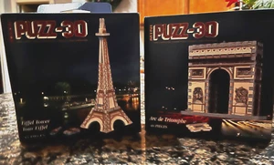 1997 * PUZZ3D MINI * EIFFEL TOWER & ARCH de TRIOMPHE * 43+46 Pieces *  COMPLETE - Picture 1 of 12
