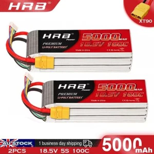 2pcs HRB 5000mAh 5S 18.5V 100C XT90 LiPo Battery for RC Truck Car Drone FPV UAV - Picture 1 of 6