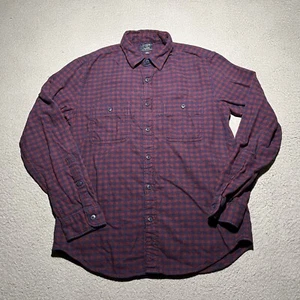 J Crew Flanellhemd Herren Medium kariert Baumwolle Langarm Knopfleiste adrett - Bild 1 von 10