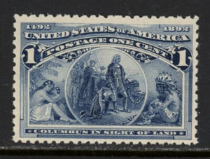 SCOTT 230 1893 1 CENT COLUMBIAN EXPOSITION ISSUE MNH OG VF CAT $32! - Picture 1 of 2