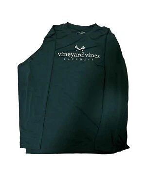 Vineyard Vines Shirt Boys XL Green Aqua Lacrosse Performance Polyester Preowned - Image 1 of 3