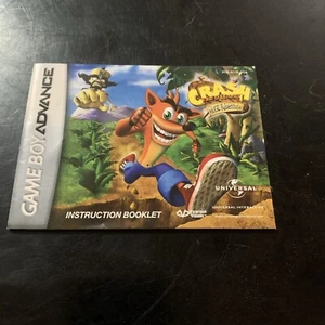 Crash Bandicoot Huge Adventure Nintendo Gameboy Advance Instruction Manual Only - Picture 1 of 1