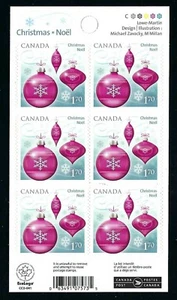 BOOKLET BK438, 2415, CHRISTMAS ORNAMENTS, PANE OF 6 - Picture 1 of 2