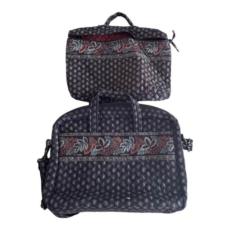 Set Of Vintage VERA BRADLEY  Laptop Messenger And Travel Bag Classic Navy Fall - Image 1 of 4