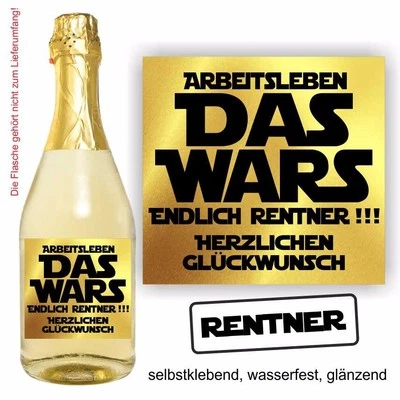 PLAY-TOO 1 Aufkleber Flaschenetikett Das Wars RENTNER
