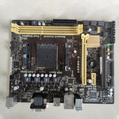 Socket FM2+ Used Micro-ATX Motherboard 32GB DDR3 DIMM DVI A55BM-E For ASUS - Image 1 of 4
