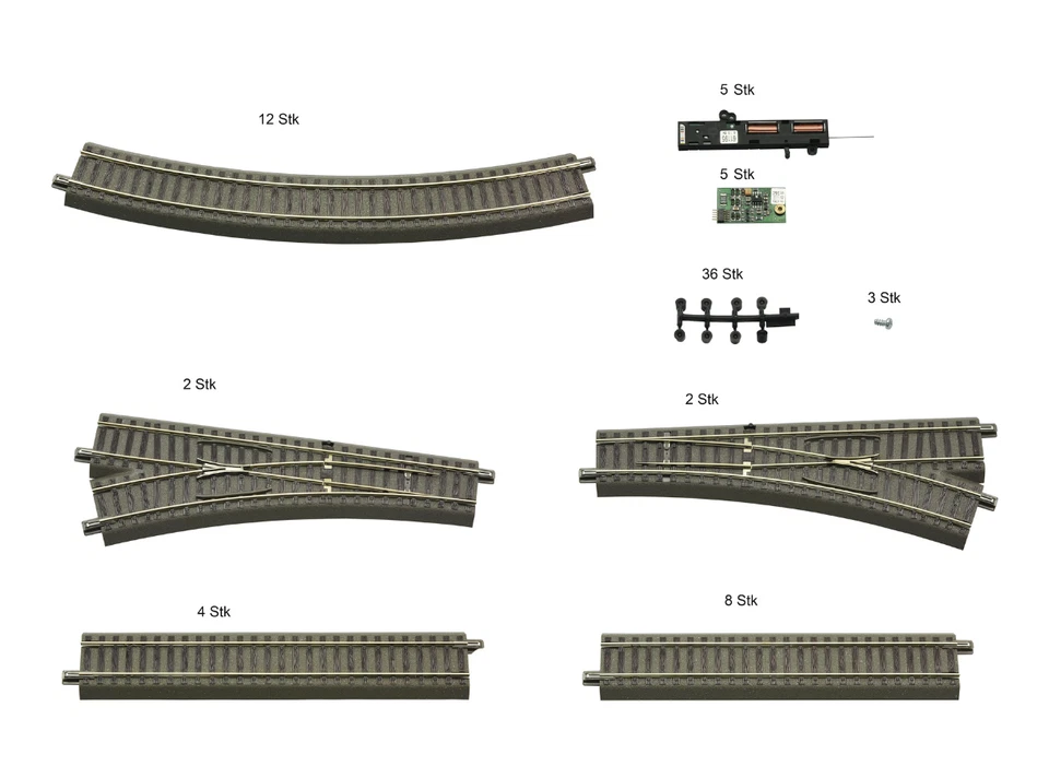 Roco HO 51250 Track Extension Set for Digital Starter Sets - Image 1 of 4
