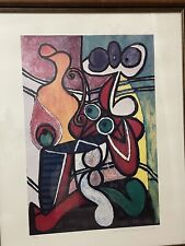 Picasso Signed Still Life on Pedestal Limited Edition Lithograph 32 x 40 Framed