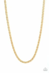 Paparazzi -Go Down Fighting Necklace - Fighting Chance Bracelet Unisex Set Gold - Imagen 1 de 4