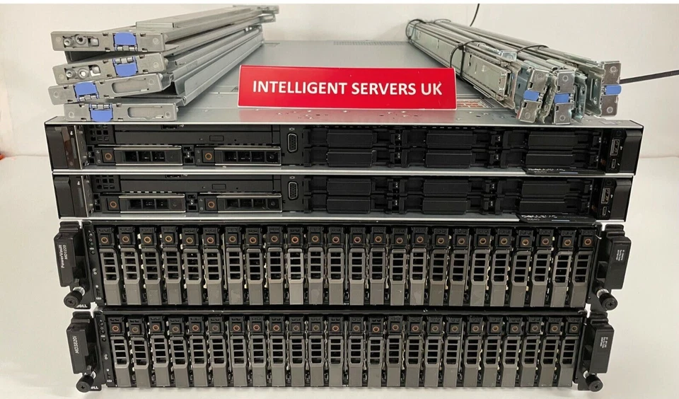 Dell PowerVault MD3820i 115TB 10GB iSCSI 2x R640 Gold 56-Core 1TB server nodes - Image 1 of 4