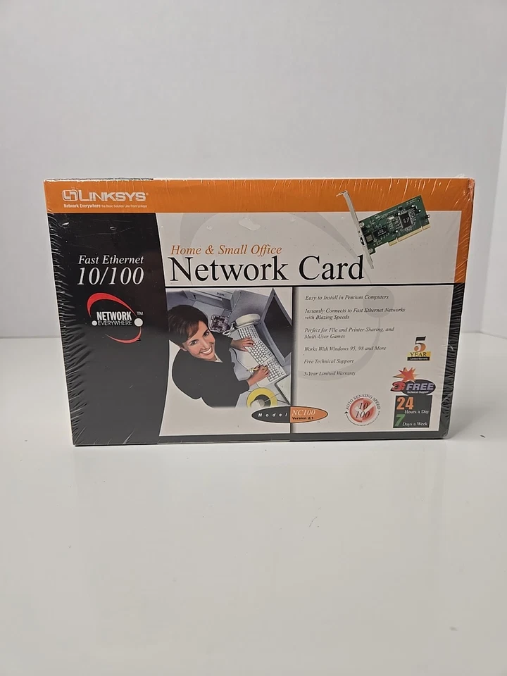 LinkSys Fast Ethernet 10/100 Home & Small Office Network Card NC100 v2.1 NEW NOS - Image 1 of 4