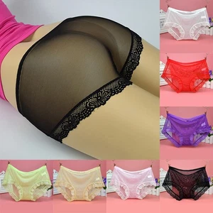 Frauen Sheer Spitze Thin Mesh Unterwäsche Tanga Durchsichtige Höschen Dessous x - Picture 1 of 17