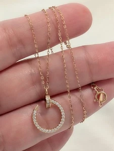 Collana CIONDOLO CHIODO in oro rosa 18 kt 17" - Foto 1 di 9