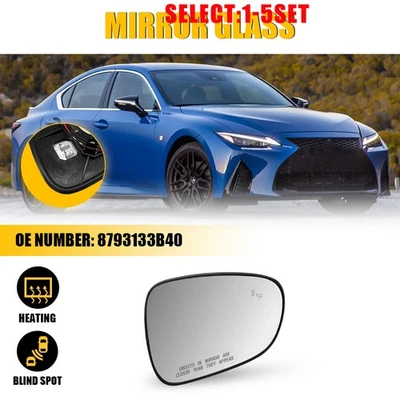 Espejo de vidrio de punto ciego térmico para pasajero para Lexus CT200h GS350 LS460 RC350 1-5X Foto 1 de 4